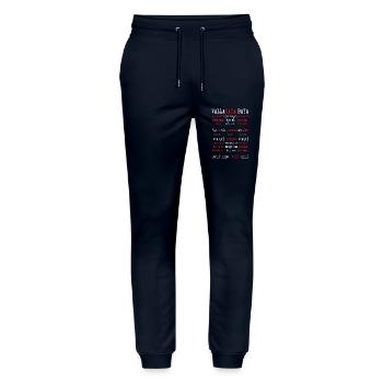Bien écrire - Pantalon de jogging bio MOVER Stanley/Stella unisexe - marine - Devant - Marisol (170cm) & Nik (191cm)