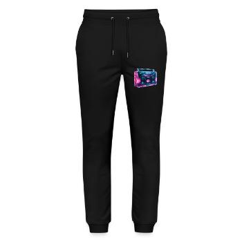 Boom box cassette recorder retro wave - Stanley/Stella Mover Unisex Organic Jogging Trousers - black - Front - Marisol (170cm) & Nik (191cm)