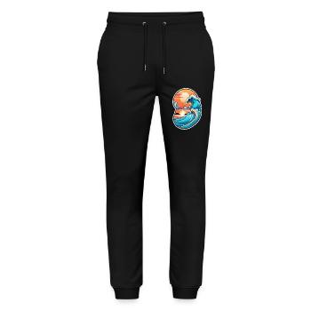 Wave - Summer - Holidays - Stanley/Stella Mover Unisex Organic Jogging Trousers - black - Front - Marisol (170cm) & Nik (191cm)