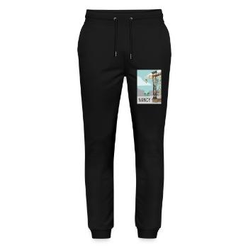 Nancy ville - Pantalon de jogging bio MOVER Stanley/Stella unisexe - noir - Devant - Marisol (170cm) & Nik (191cm)
