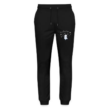 Let it Snow Schneemann - Stanley/Stella Unisex Bio Jogginghose Mover  - Schwarz - Vorne - Marisol (170cm) & Nik (191cm)