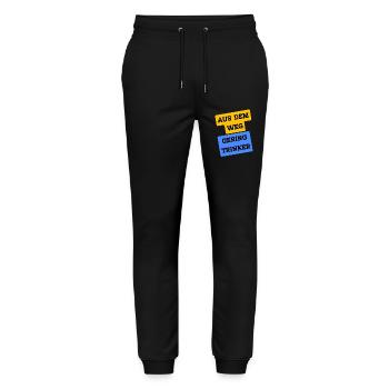 Malle Aus dem Weg Geringtrinker - Stanley/Stella Unisex Bio Jogginghose Mover  - Schwarz - Vorne - Marisol (170cm) & Nik (191cm)