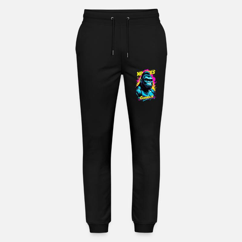 Gorilla mit Goldkette - Stanley/Stella Unisex Bio Jogginghose Mover  - Schwarz