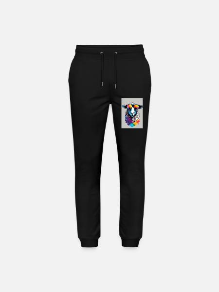 Sheep with sunglasses - Stanley/Stella Mover Unisex Organic Jogging Trousers - black