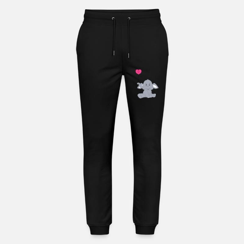 Bébé éléphant avec montgolfière coeur - Pantalon de jogging bio MOVER Stanley/Stella unisexe - noir