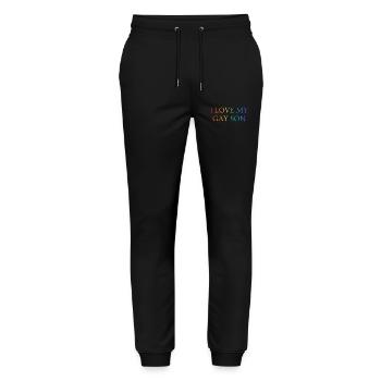 J’aime les couleurs arc-en-ciel de mon fils gay Pride - Pantalon de jogging bio MOVER Stanley/Stella unisexe - noir - Devant - Marisol (170cm) & Nik (191cm)