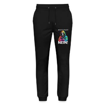 Bevor du fragst NEIN Lustiger Spruch - Stanley/Stella Unisex Bio Jogginghose Mover  - Schwarz - Vorne - Marisol (170cm) & Nik (191cm)