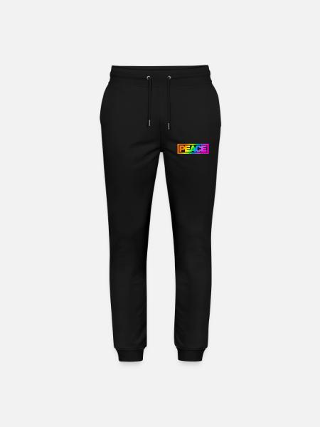 Typo PEACE Rainbowcolours - Stanley/Stella Mover Unisex Organic Jogging Trousers - black