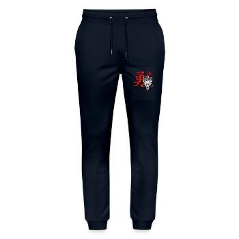 Samurai & Dragons – Japanese Warrior Design - Stanley/Stella Mover Unisex Organic Jogging Trousers - navy - Front - Marisol (170cm) & Nik (191cm)