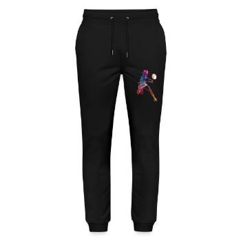 Tennisspieler Sport Kunst #tennis #sport - Stanley/Stella Unisex Bio Jogginghose Mover  - Schwarz - Vorne - Marisol (170cm) & Nik (191cm)