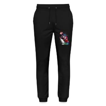 Surfing Dog #surfer #sport #dog - Stanley/Stella Unisex Bio Jogginghose Mover  - Schwarz - Vorne - Marisol (170cm) & Nik (191cm)