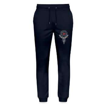 Wikinger valhalla calling me Kelten Nordmänner - Stanley/Stella Unisex Bio Jogginghose Mover  - Navy - Vorne - Marisol (170cm) & Nik (191cm)