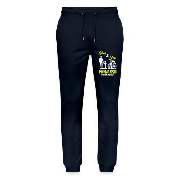 Papa et fils Farming - Pantalon de jogging bio MOVER Stanley/Stella unisexe - marine - Devant - Marisol (170cm) & Nik (191cm)