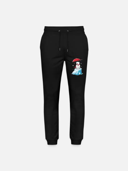 Polar Bear, Ice & Parasol - Stanley/Stella Mover Unisex Organic Jogging Trousers - black