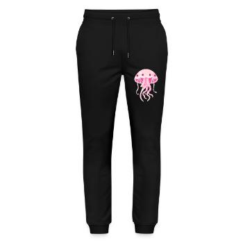 Pinke Qualle - Stanley/Stella Unisex Bio Jogginghose Mover  - Schwarz - Vorne - Marisol (170cm) & Nik (191cm)