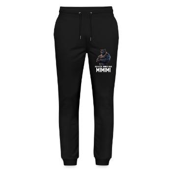 Schwarzer Panter Ich höre immer nur Mimimi Jaguar - Stanley/Stella Unisex Bio Jogginghose Mover  - Schwarz - Vorne - Marisol (170cm) & Nik (191cm)