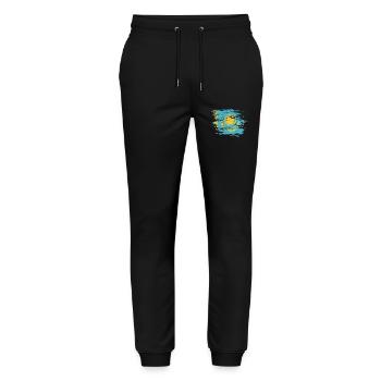 Drapeau du Kazakhstan utilisé - Pantalon de jogging bio MOVER Stanley/Stella unisexe - noir - Devant - Marisol (170cm) & Nik (191cm)