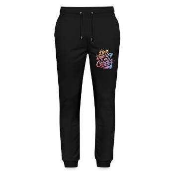 Line Dancing Tanzen Tänzer - Stanley/Stella Unisex Bio Jogginghose Mover  - Schwarz - Vorne - Marisol (170cm) & Nik (191cm)