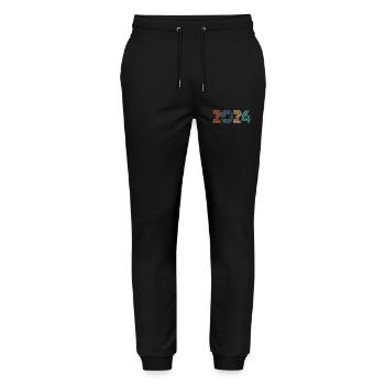 2024 Vintage Retro - Stanley/Stella Unisex Bio Jogginghose Mover  - Schwarz - Vorne - Marisol (170cm) & Nik (191cm)