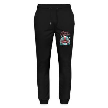 Frohe Krakmas! (Weihnachts-Oktopus) - Stanley/Stella Unisex Bio Jogginghose Mover  - Schwarz - Vorne - Marisol (170cm) & Nik (191cm)