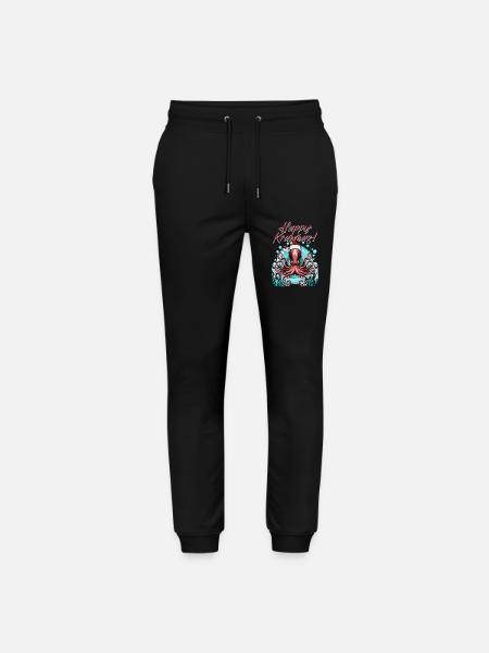 Happy Krakmas! (Christmas Octopus) - Stanley/Stella Mover Unisex Organic Jogging Trousers - black