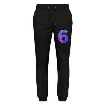 Number 6 galaxy - Stanley/Stella Mover Unisex Organic Jogging Trousers - black - Front - Marisol (170cm) & Nik (191cm)
