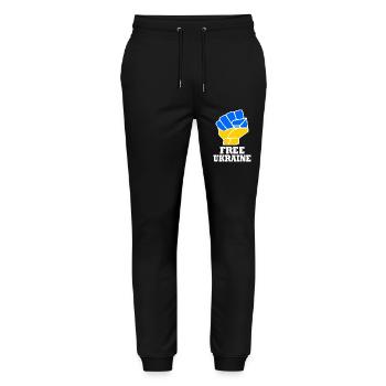 Free ukraine - Stanley/Stella Mover Unisex Organic Jogging Trousers - black - Front - Marisol (170cm) & Nik (191cm)