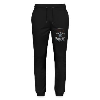 present gift idea golfclock golfing funnygolfgift - Stanley/Stella Mover Unisex Organic Jogging Trousers - black - Front - Marisol (170cm) & Nik (191cm)