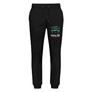 anti war sayings happy family counterculture bday - Stanley/Stella Mover Unisex Organic Jogging Trousers - black - Front - Marisol (170cm) & Nik (191cm)