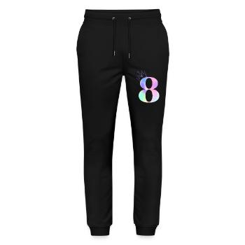 Regenbogen zum 8-jährigen Jubiläum - Stanley/Stella Unisex Bio Jogginghose Mover  - Schwarz - Vorne - Marisol (170cm) & Nik (191cm)