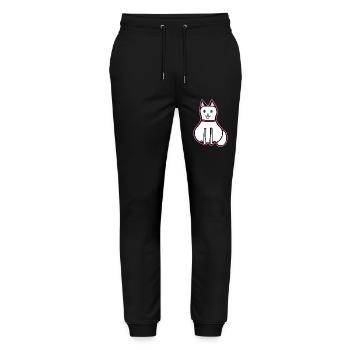 Chat, Animal De Compagnie, Chat Domestique, Amoureux Des Animaux, Enfants, Chats - Pantalon de jogging bio MOVER Stanley/Stella unisexe - noir - Devant - Marisol (170cm) & Nik (191cm)