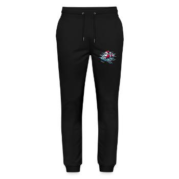 Surfing Santa - Stanley/Stella Mover Unisex Organic Jogging Trousers - black - Front - Marisol (170cm) & Nik (191cm)