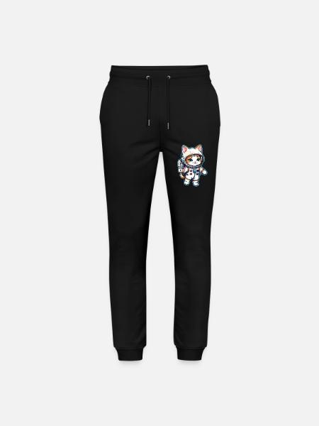 Astronaut Cat - Space - Stanley/Stella Mover Unisex Organic Jogging Trousers - black