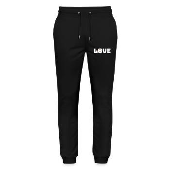 Love Heart Rainbow white - Stanley/Stella Unisex Bio Jogginghose Mover  - Schwarz - Vorne - Marisol (170cm) & Nik (191cm)