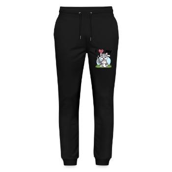 Little Husky - Wolf Pup - Stanley/Stella Mover Unisex Organic Jogging Trousers - black - Front - Marisol (170cm) & Nik (191cm)
