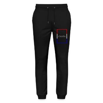 Croatia Croatia, Statement lettering with flag - Stanley/Stella Mover Unisex Organic Jogging Trousers - black - Front - Marisol (170cm) & Nik (191cm)