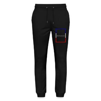 France France, Statement lettering with flag - Stanley/Stella Mover Unisex Organic Jogging Trousers - black - Front - Marisol (170cm) & Nik (191cm)
