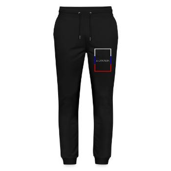 Slovenia Slovenija Statement lettering with flag - Stanley/Stella Mover Unisex Organic Jogging Trousers - black - Front - Marisol (170cm) & Nik (191cm)