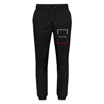 Slovenia Slovenija Statement lettering with flag - Stanley/Stella Mover Unisex Organic Jogging Trousers - black - Front - Marisol (170cm) & Nik (191cm)