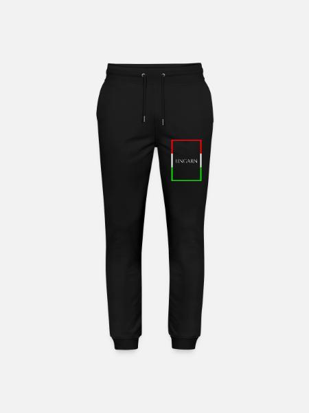 Hungary Statement Lettering with Flag - Stanley/Stella Mover Unisex Organic Jogging Trousers - black