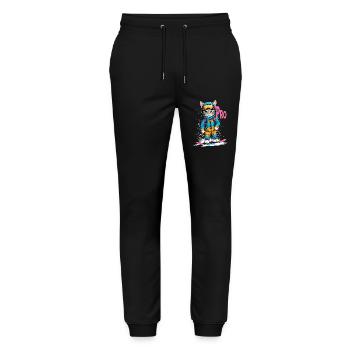 Snowboarding Kitty Pro - Stanley/Stella Unisex Bio Jogginghose Mover  - Schwarz - Vorne - Marisol (170cm) & Nik (191cm)