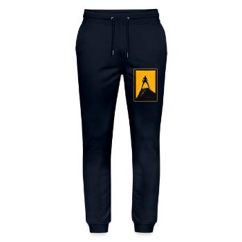 Attention! Climber - Stanley/Stella Mover Unisex Organic Jogging Trousers - navy - Front - Marisol (170cm) & Nik (191cm)