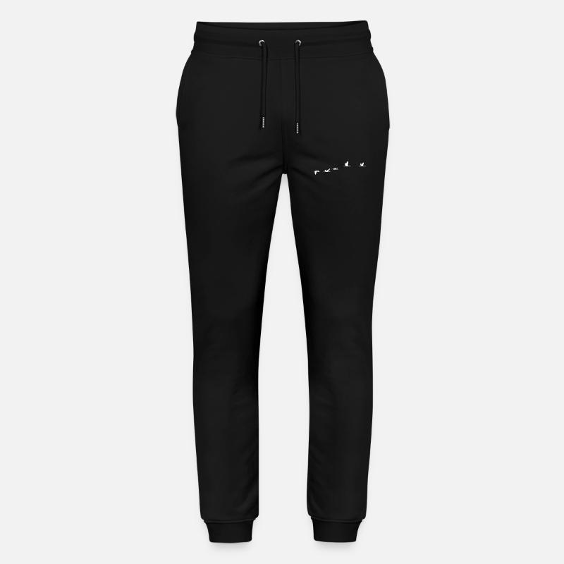 Oiseaux migrateurs blanc grue - Pantalon de jogging bio MOVER Stanley/Stella unisexe - noir