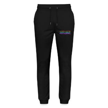 Julian RS Rainbow - Stanley/Stella Mover Unisex Organic Jogging Trousers - black - Front - Marisol (170cm) & Nik (191cm)
