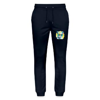 Neugieriger Felix - Stanley/Stella Unisex Bio Jogginghose Mover  - Navy - Vorne - Marisol (170cm) & Nik (191cm)