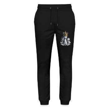 The pawn disguised as king - Stanley/Stella Mover Unisex Organic Jogging Trousers - black - Front - Marisol (170cm) & Nik (191cm)