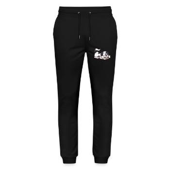 Cute Shih Tzu Dog With Bone - Stanley/Stella Mover Unisex Organic Jogging Trousers - black - Front - Marisol (170cm) & Nik (191cm)