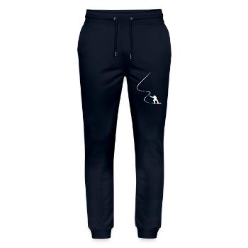 Snowboarder, Kurve, Downhill, Freerider, Winter - Stanley/Stella Unisex Bio Jogginghose Mover  - Navy - Vorne - Marisol (170cm) & Nik (191cm)