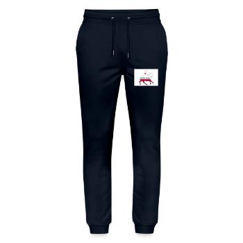 California State Flag Cowboy - Stanley/Stella Mover Unisex Organic Jogging Trousers - navy - Front - Marisol (170cm) & Nik (191cm)