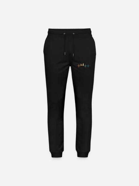 Heartbeat Bunny Ears - Stanley/Stella Mover Unisex Organic Jogging Trousers - black